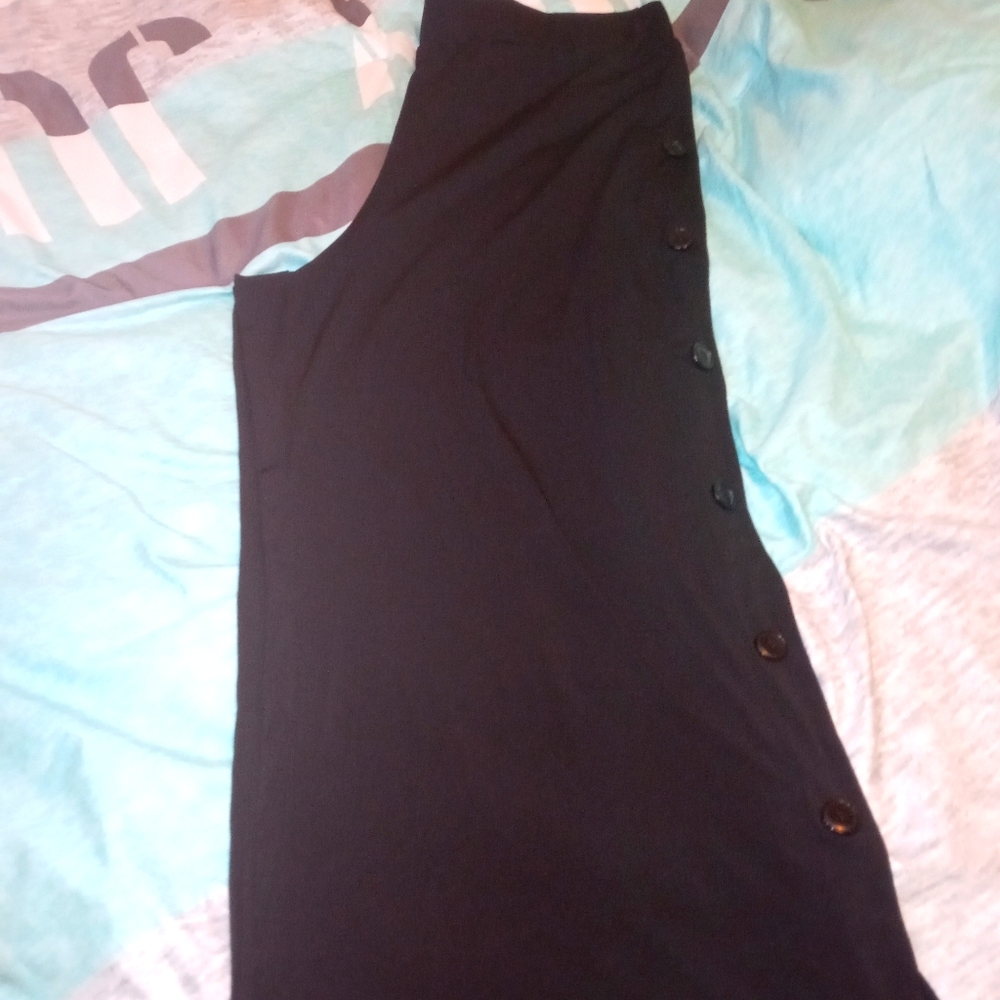 Studio JPR Wide Leg Side Button Black Goucho